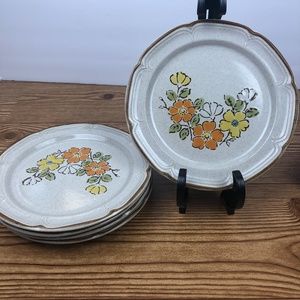 5 Vintage Spring Garden Baroque Hearthside Plates